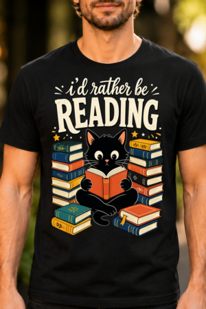 Id Rather Be Reading Cat Tshirt
