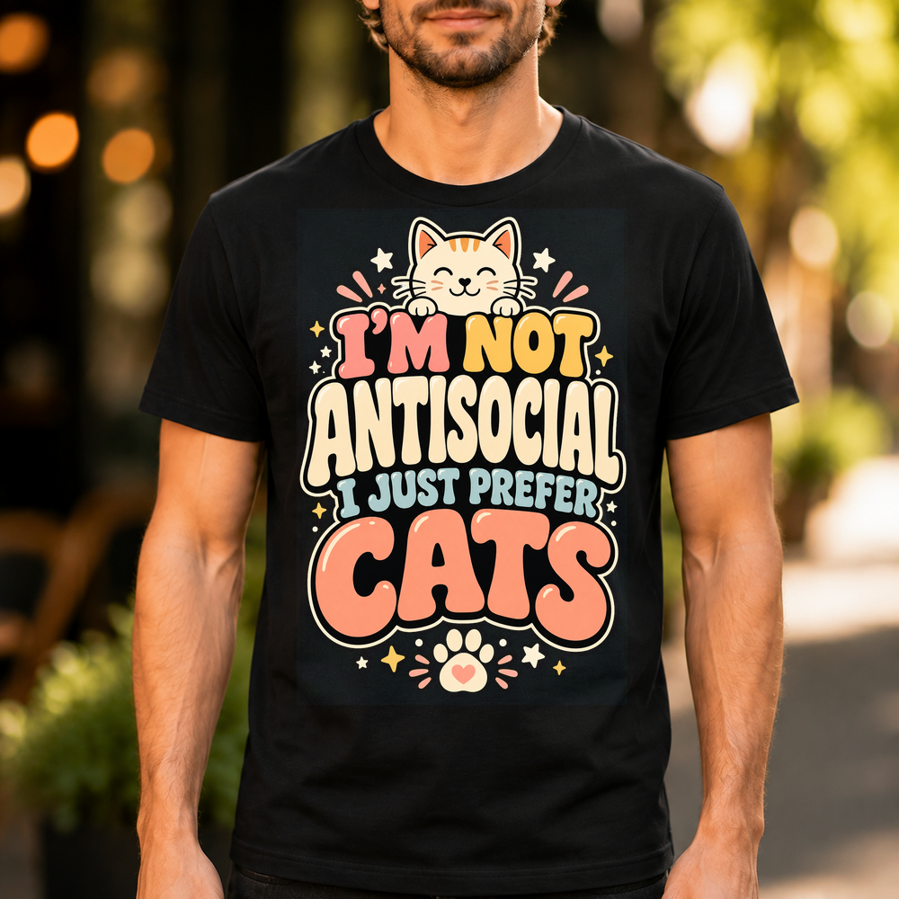 Im Not Antisocial I Just Prefer Cats Tshirt