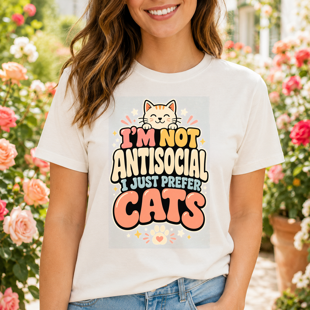 Im Not Antisocial I Just Prefer Cats Tshirt
