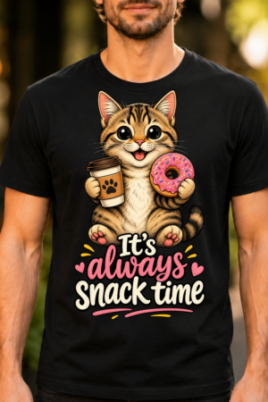 Its Always Snack Time Cat Tshirt