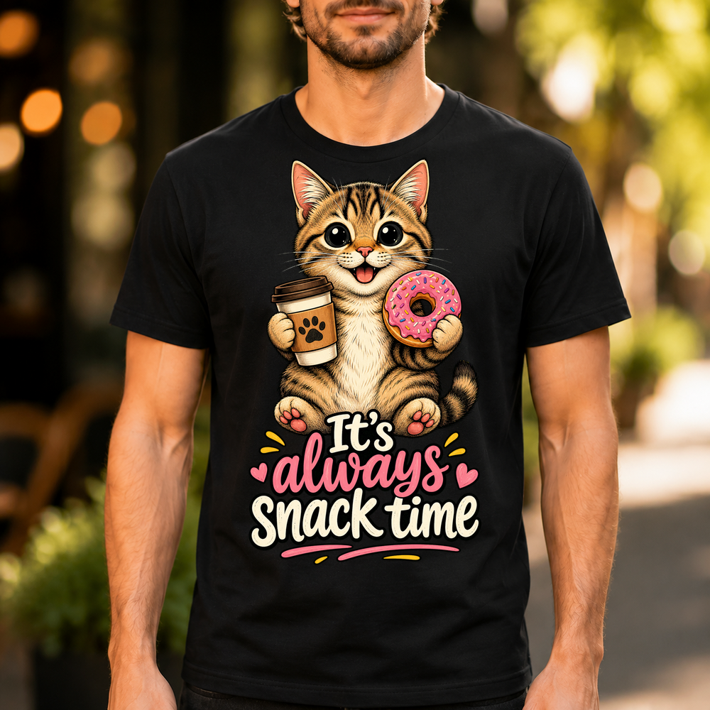 Its Always Snack Time Cat Tshirt