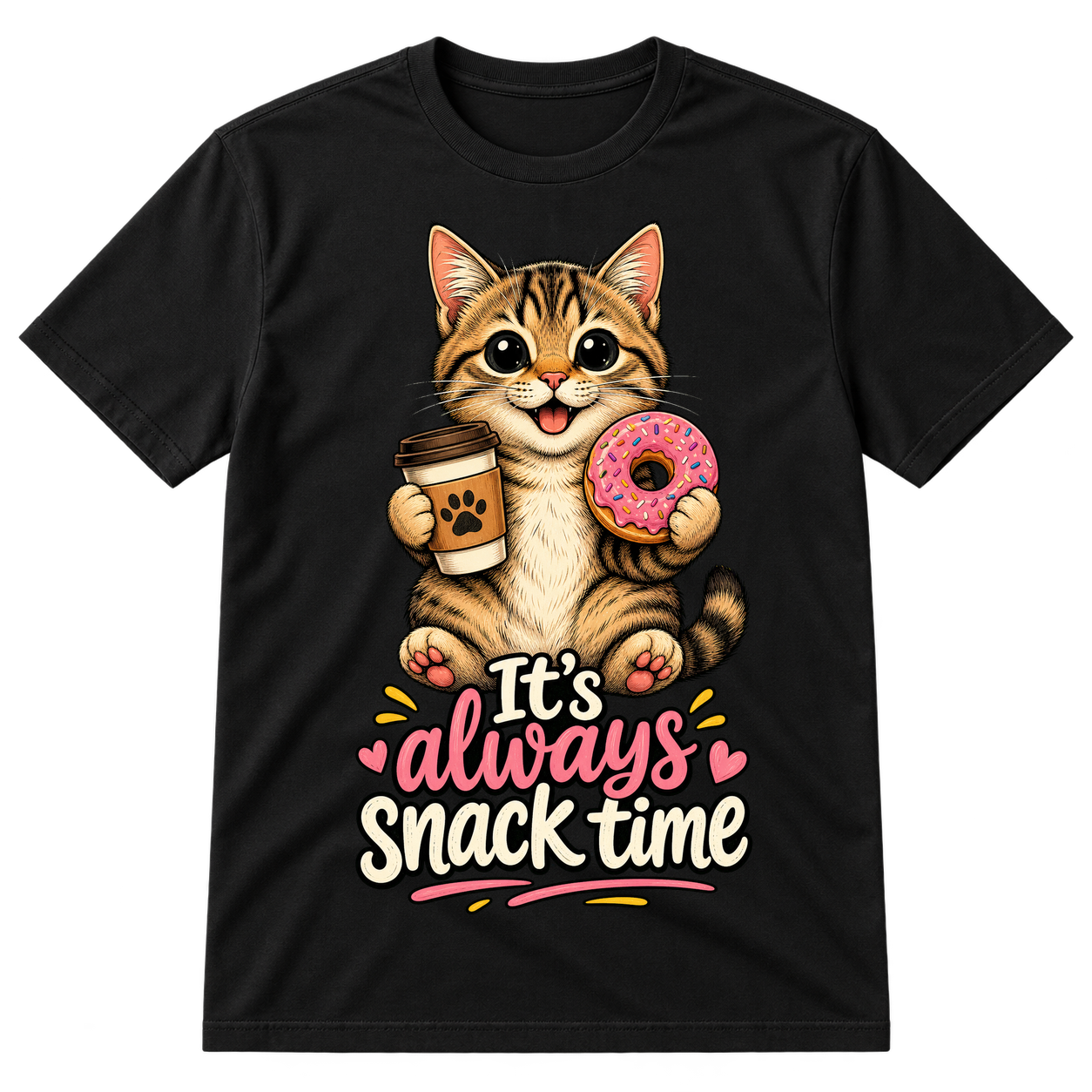 Its Always Snack Time Cat Tshirt