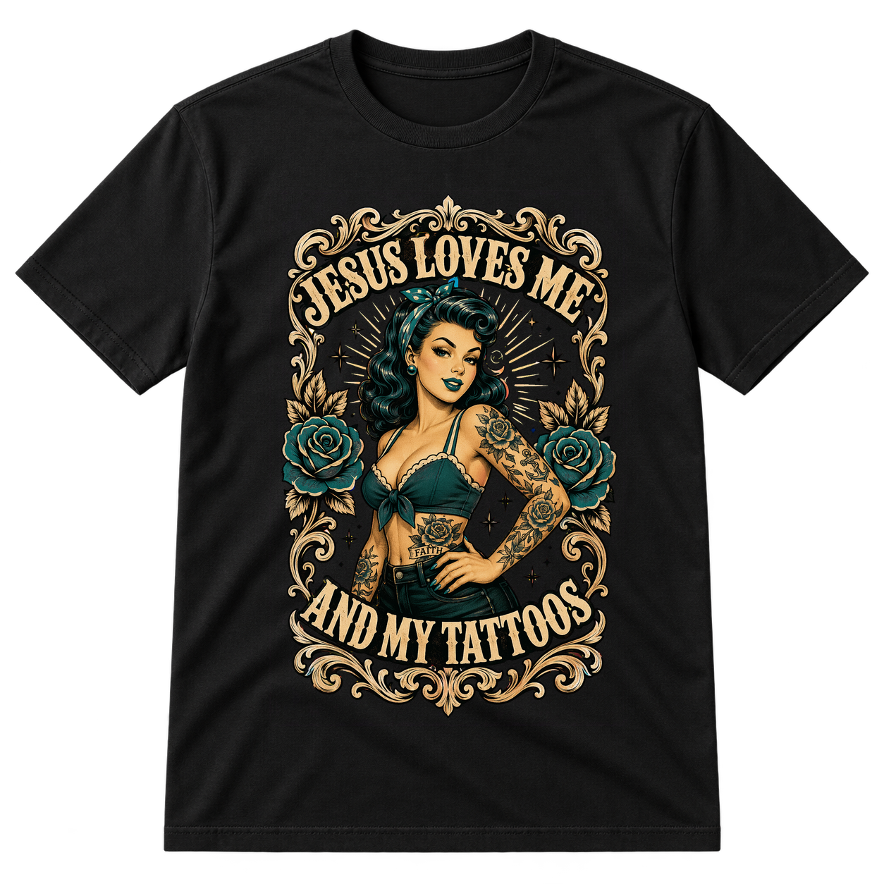 Jesus Loves Me And My Tattoos Tshirt