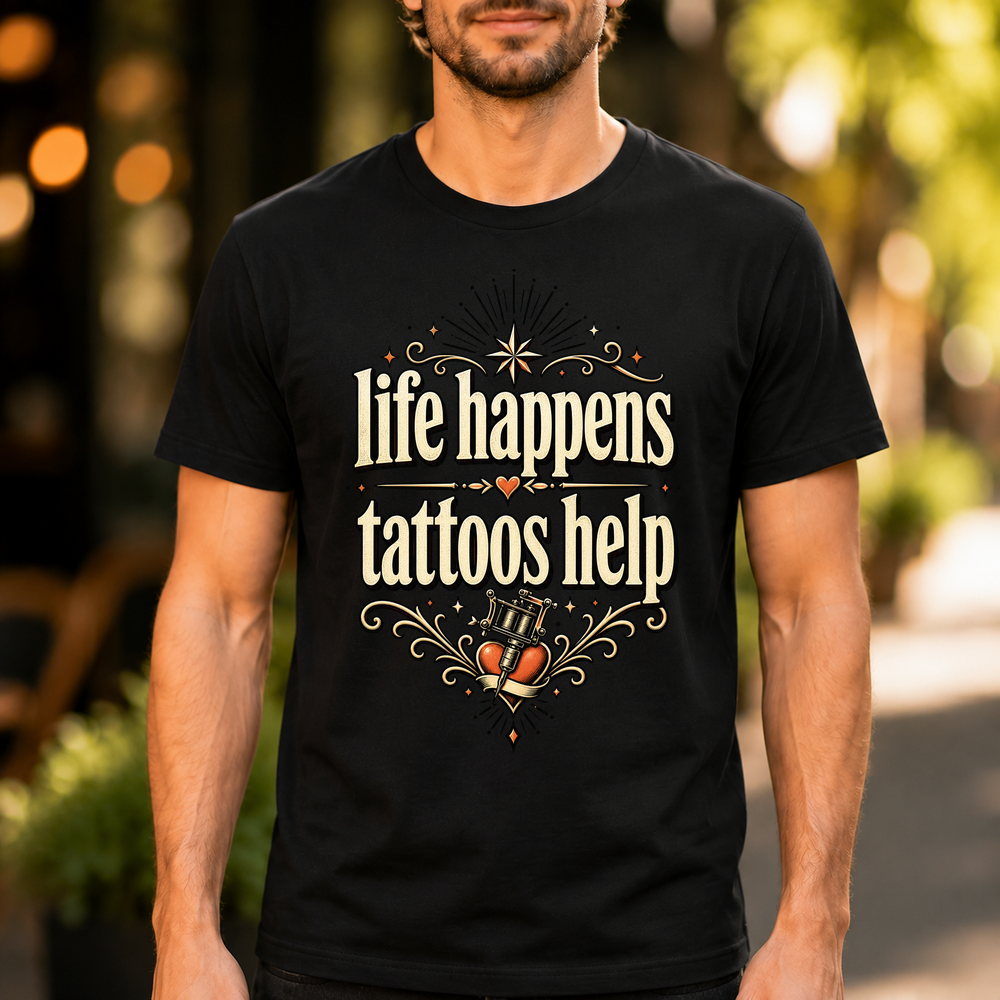 Life Happens Tattoos Help Tshirt