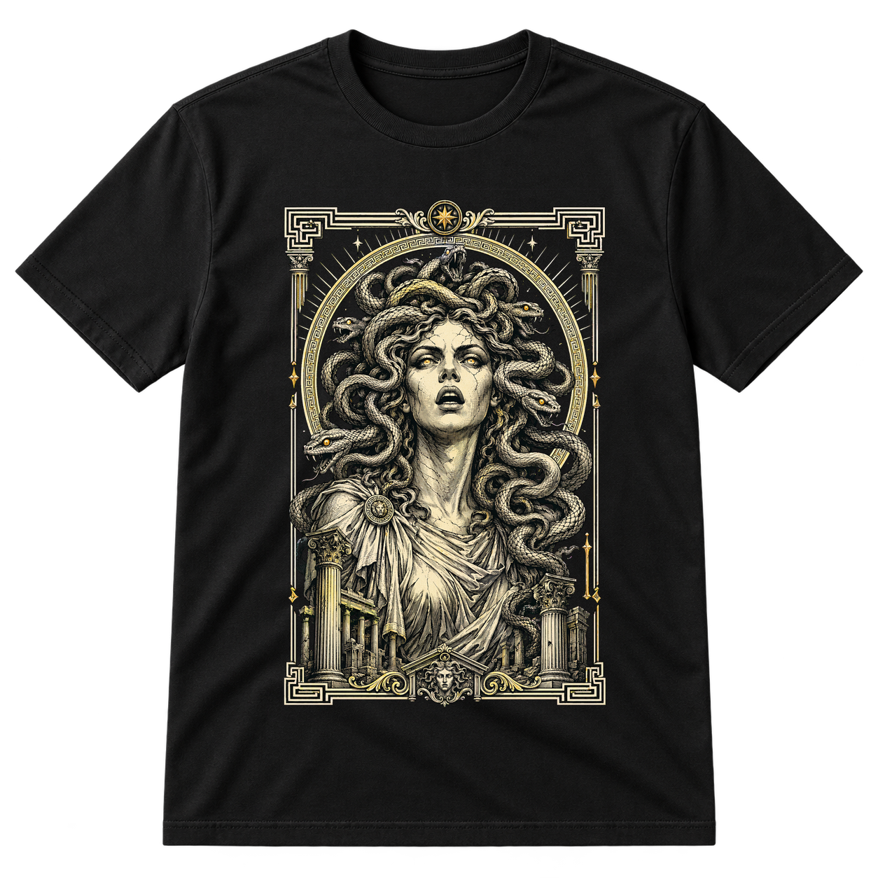 Medusa Serpent Mythology Illustration Tshirt