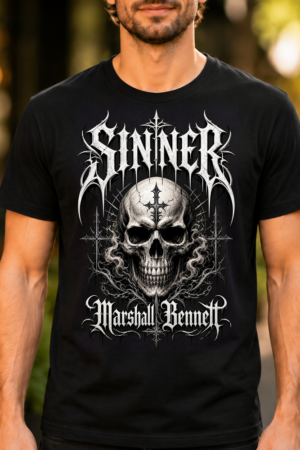 Metal Skull Gothic Typography Tshirt