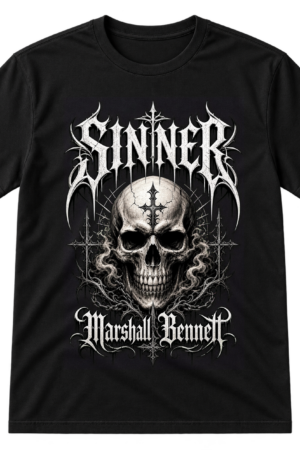 Metal Skull Gothic Typography Tshirt