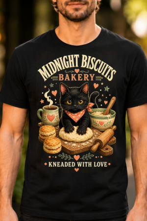 Midnight Biscuits Bakery Cat Tshirt
