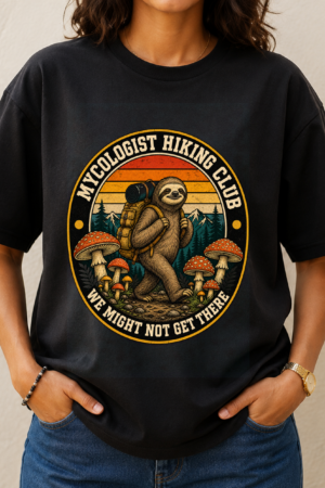 Mycologist Hiking Club Sloth Tshirt
