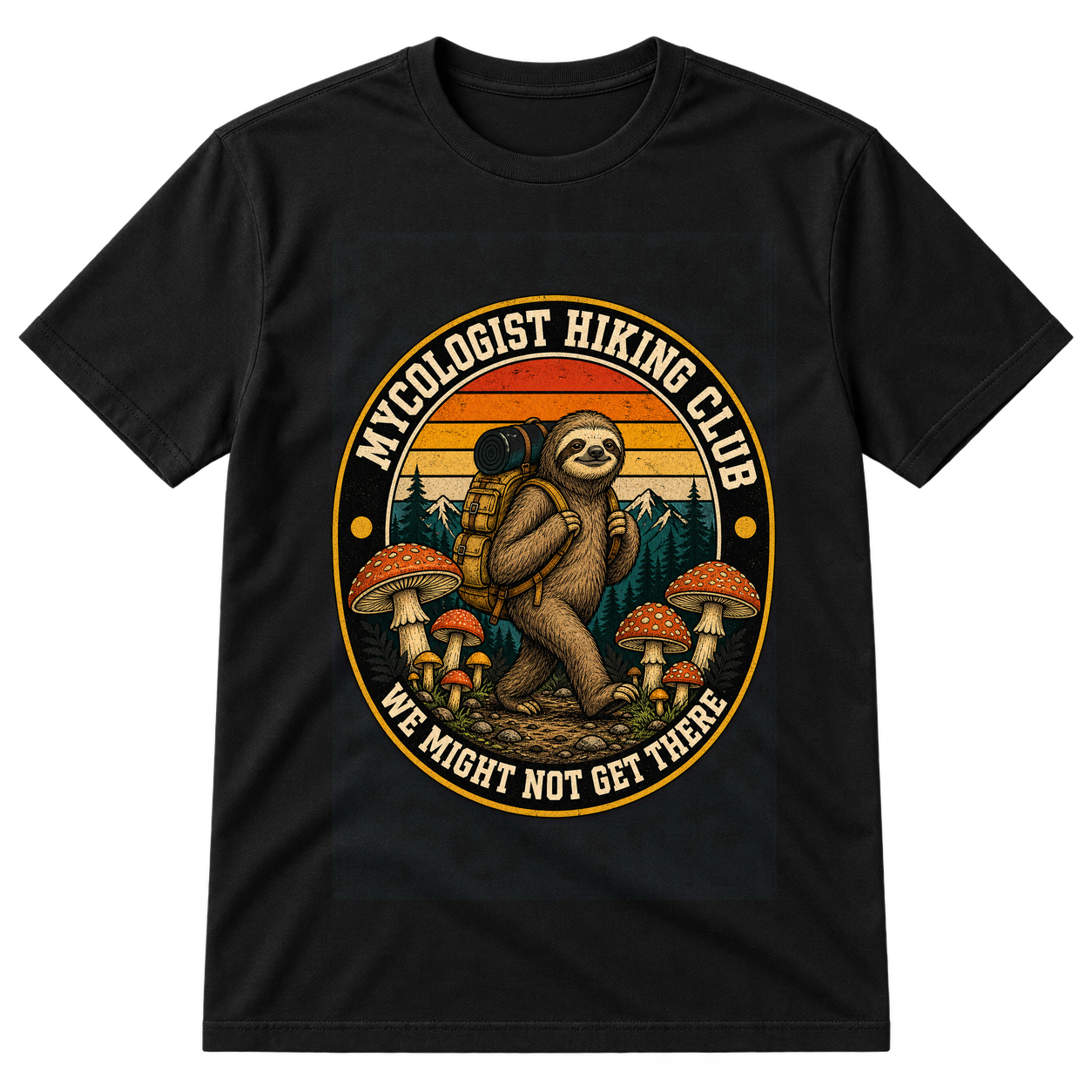 Mycologist Hiking Club Sloth Tshirt
