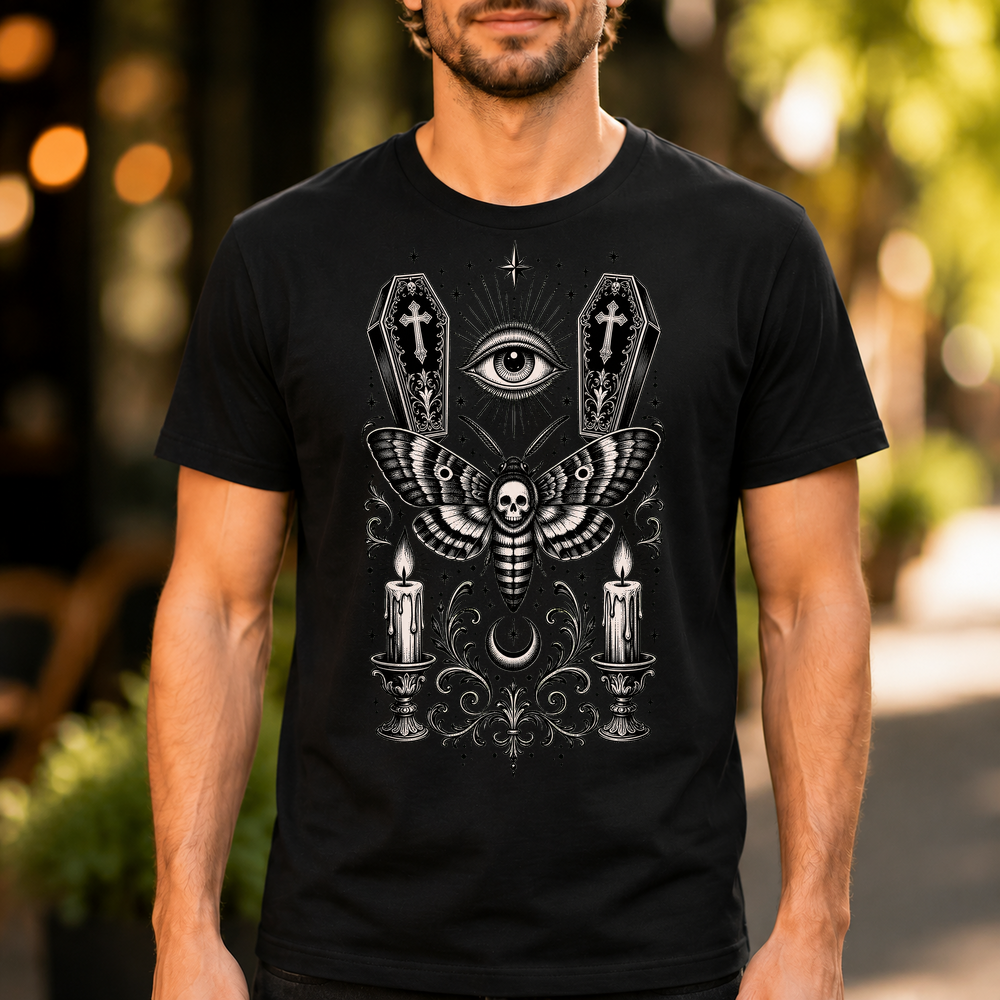 Mystical Moth Ouija Tattoo Design Tshirt