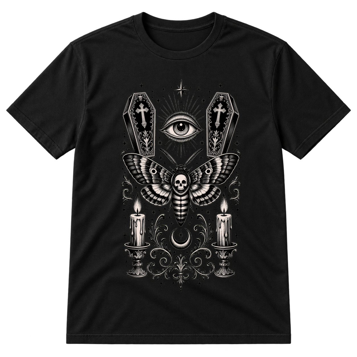 Mystical Moth Ouija Tattoo Design Tshirt