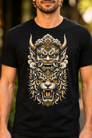 Mythical Lion Mask Fusion Tshirt
