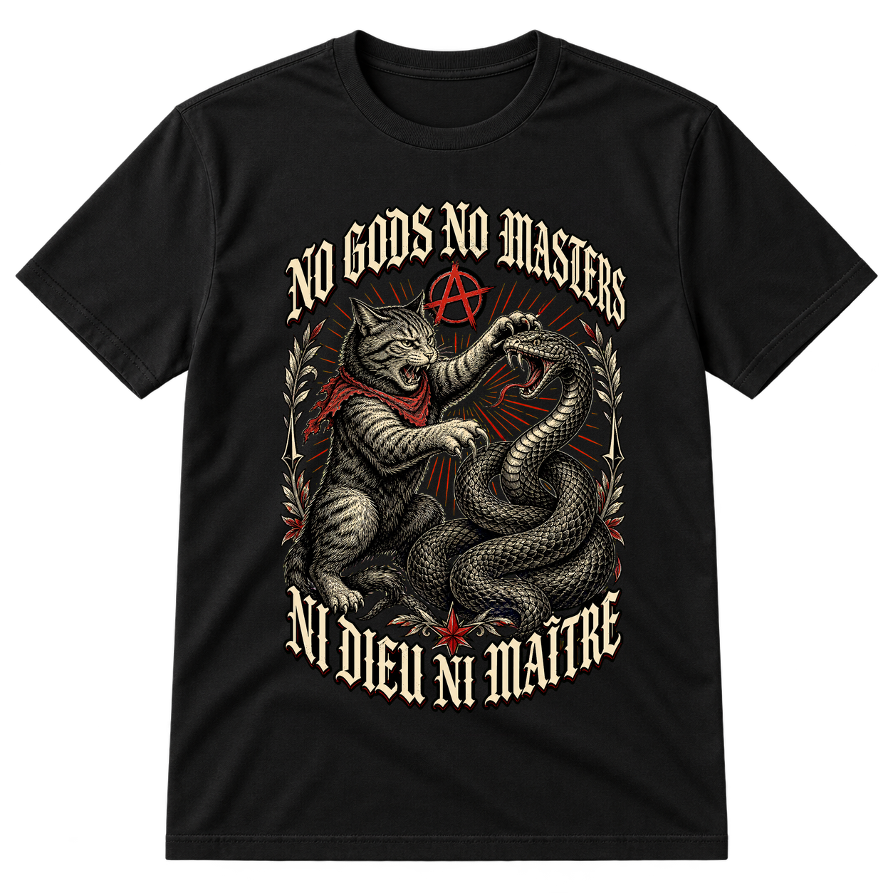 No Gods No Masters Cat Vs Snake Tshirt