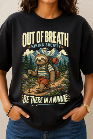 Out Of Breath Hiking Society Sloth Tshirt
