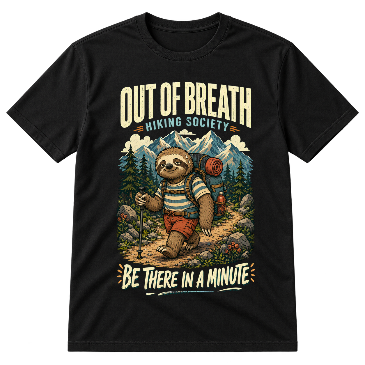Out Of Breath Hiking Society Sloth Tshirt