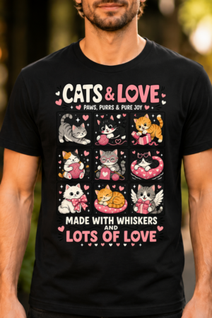 Playful Black Cats Grid Tshirt