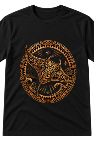 Polynesian Manta Ray Tribal Design Tshirt