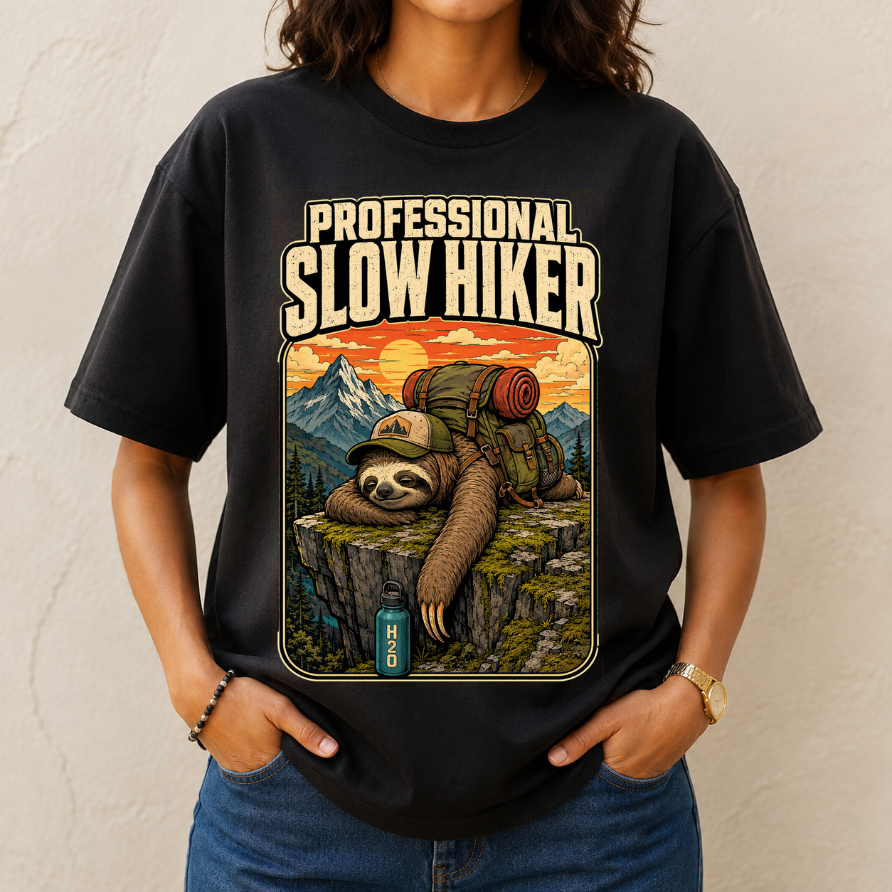 Professional Slow Hiker Sloth Tshirt