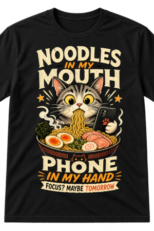 Ramen Cat Phone Illustration Tshirt