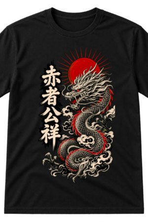 Red Dragon Rising Sun Tshirt