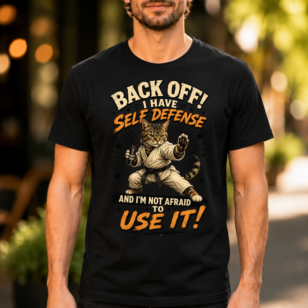 Self Defense Cat Meme Tshirt