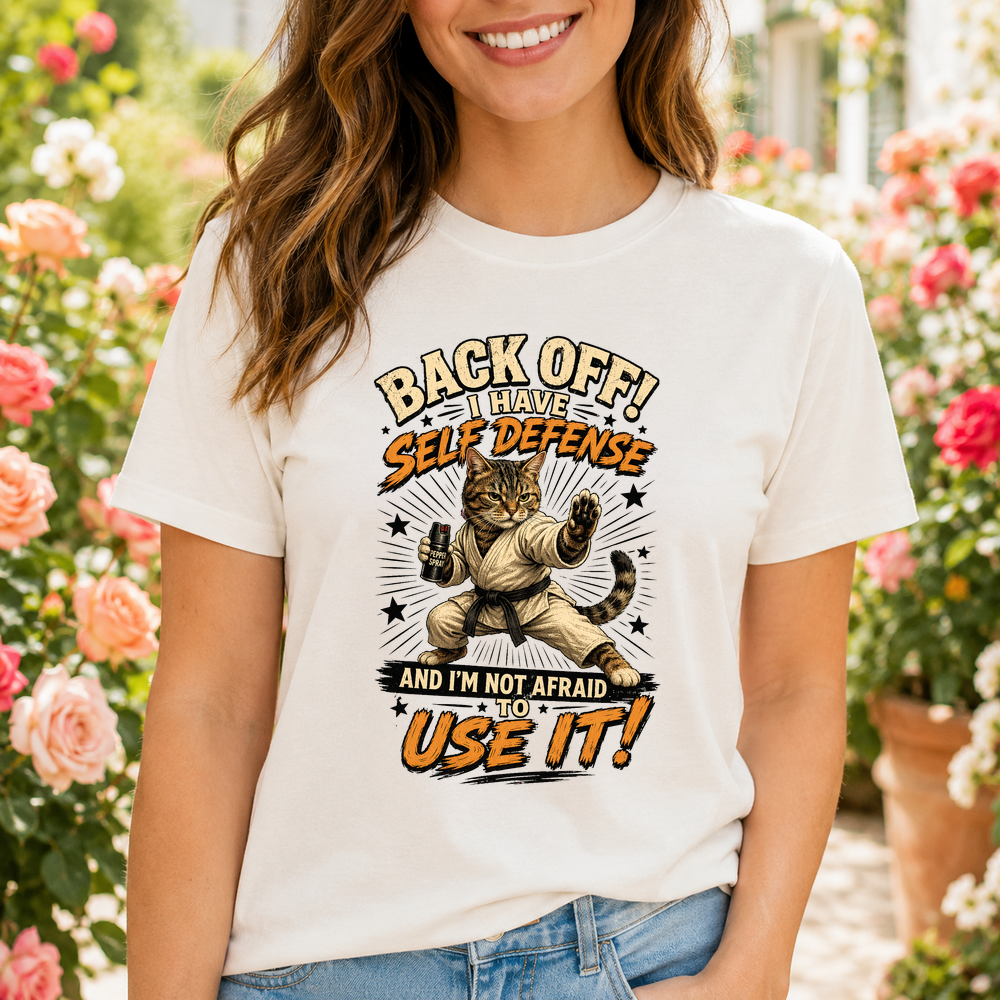 Self Defense Cat Meme Tshirt