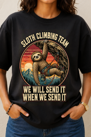 Sloth Climbing Team Send It Tshirt