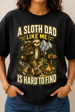 Sloth Dad Hiking Pun Tshirt