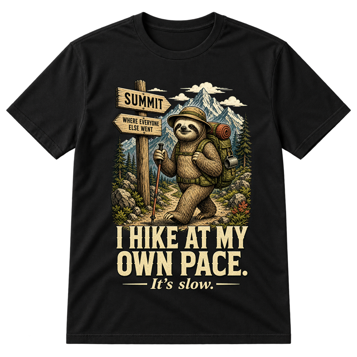 Sloth Hikes Own Pace Tshirt