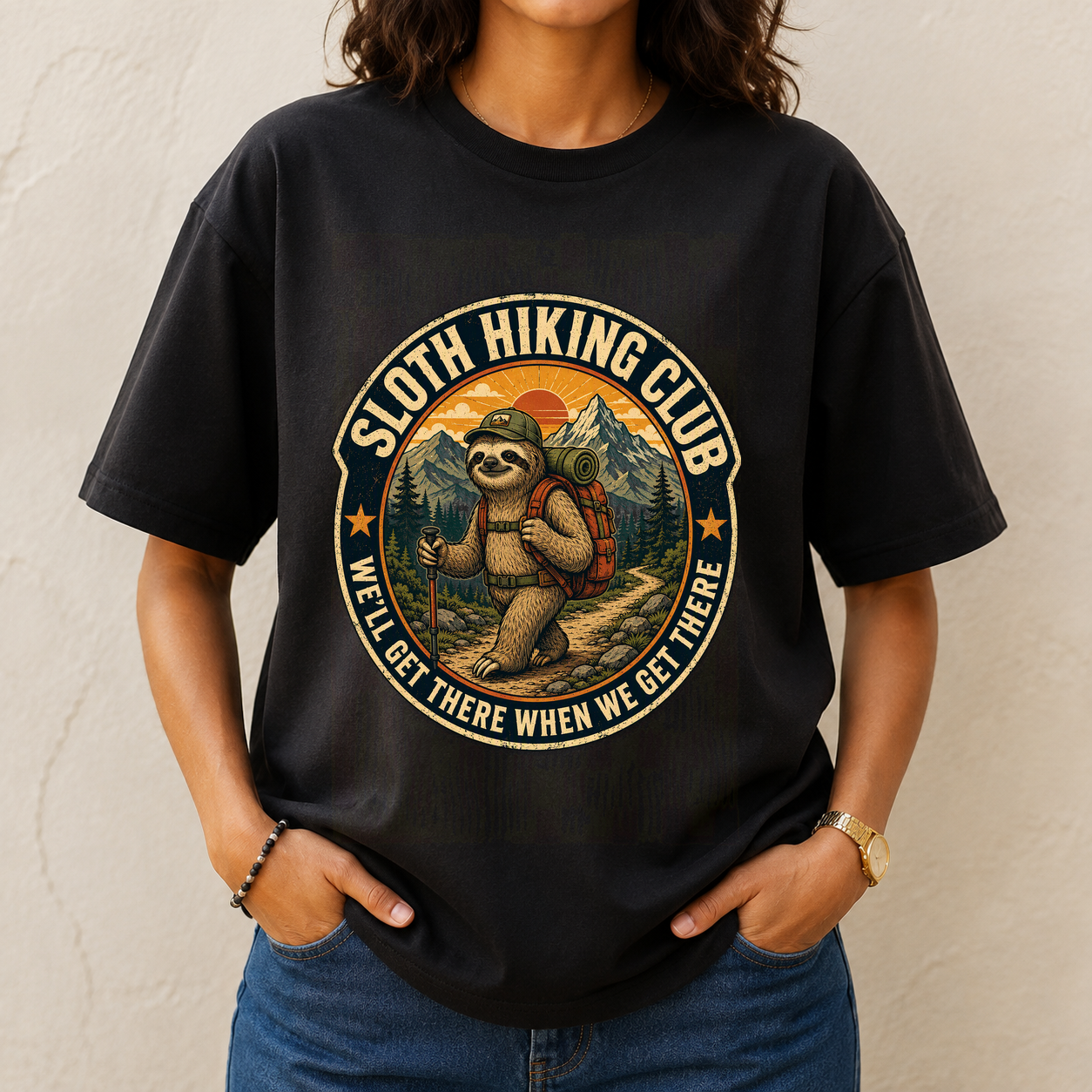 Sloth Hiking Club 2 Tshirt
