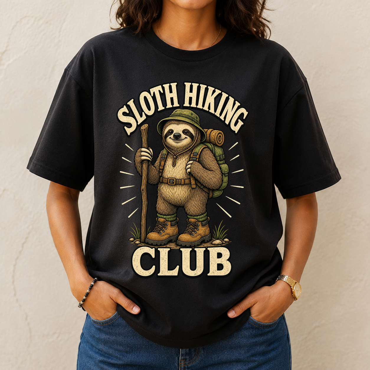 Sloth Hiking Club 3 Tshirt