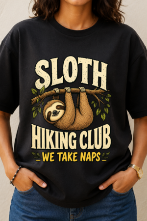 Sloth Hiking Club Naps Tshirt