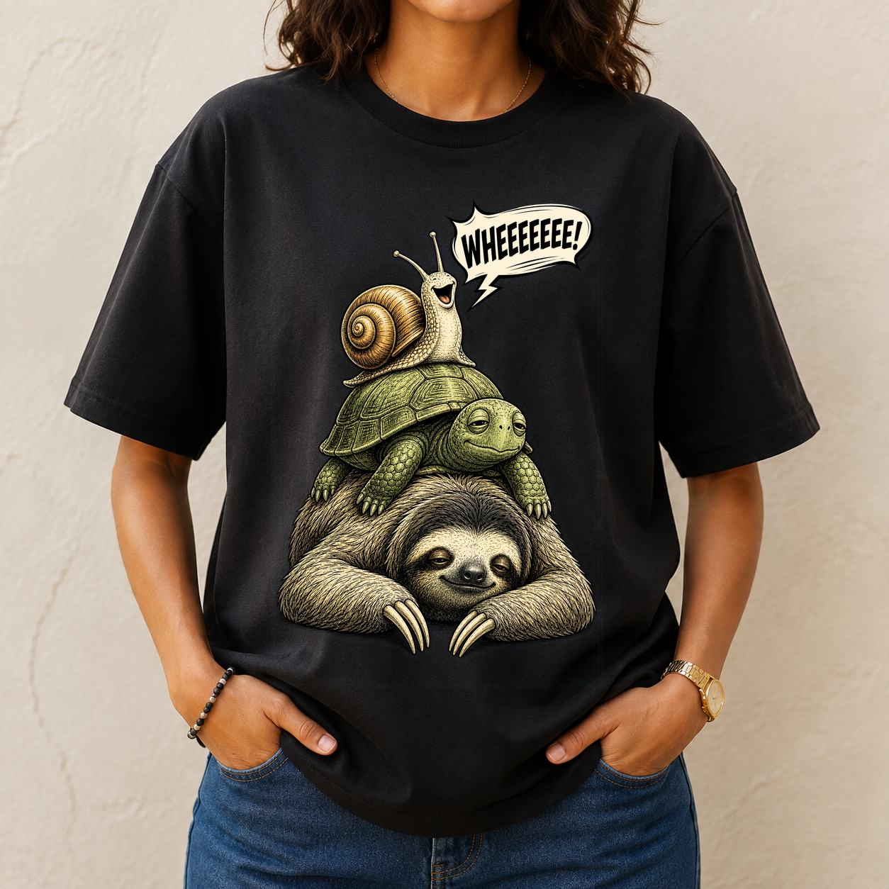 Sloth Turtle Snail Ride Tshirt
