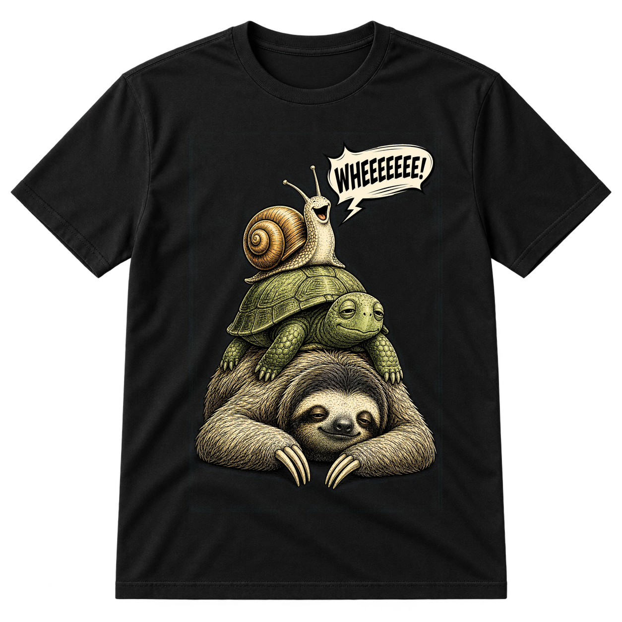 Sloth Turtle Snail Ride Tshirt