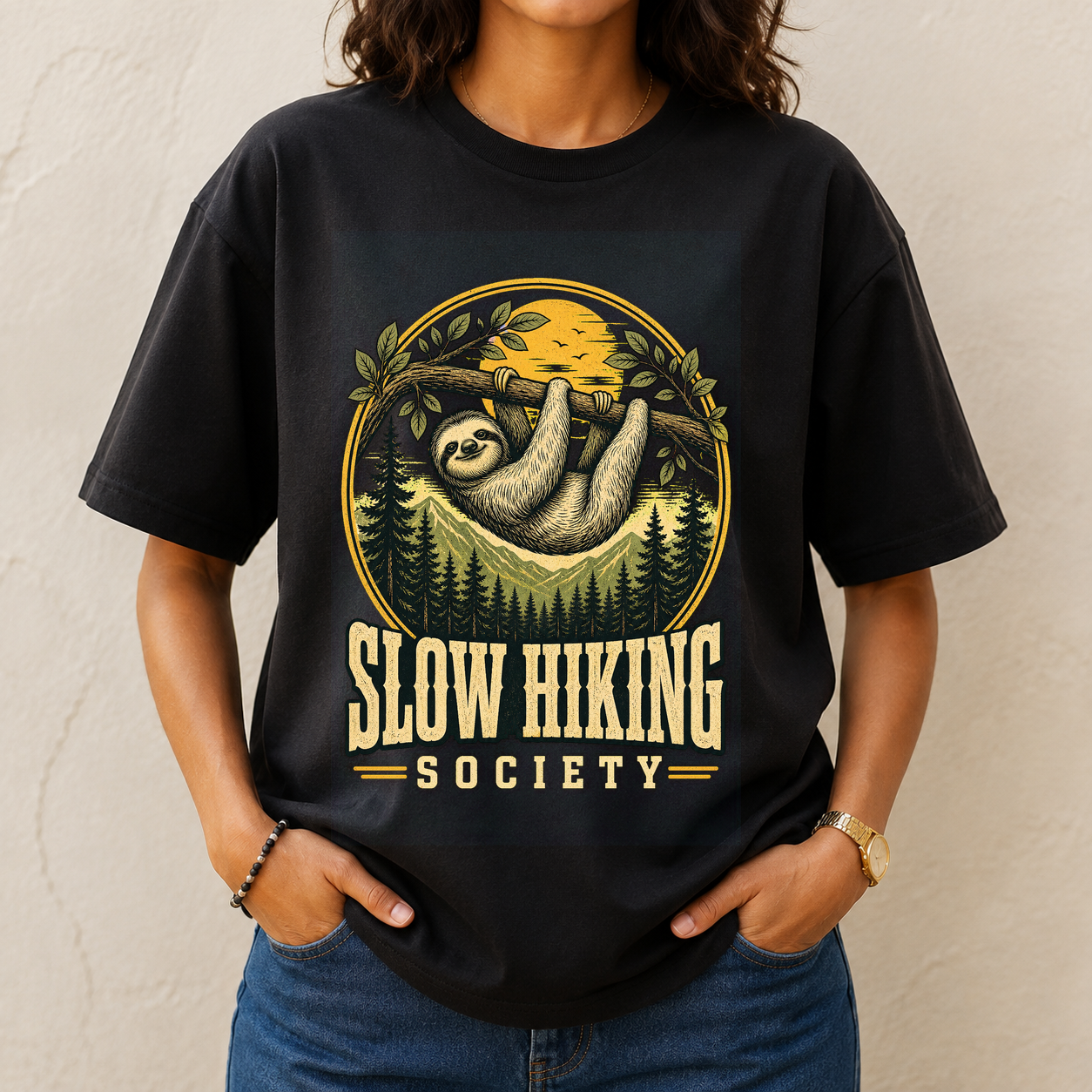 Slow Hiking Society Sloth 2 Tshirt