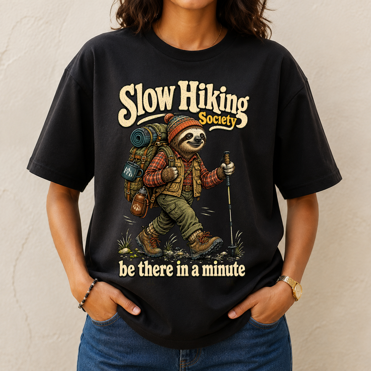 Slow Hiking Society Sloth Tshirt