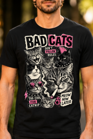 Smoking Cat Collage Tshirt