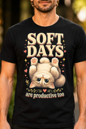 Soft Days Productive Cat Tshirt