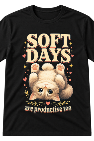Soft Days Productive Cat Tshirt