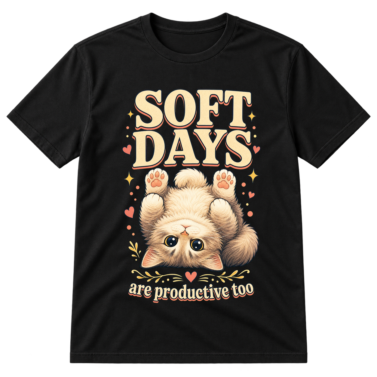 Soft Days Productive Cat Tshirt