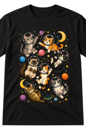 Space Cats Astronaut Illustration Tshirt