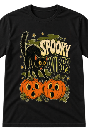 Spooky Vibes Halloween Cat Tshirt