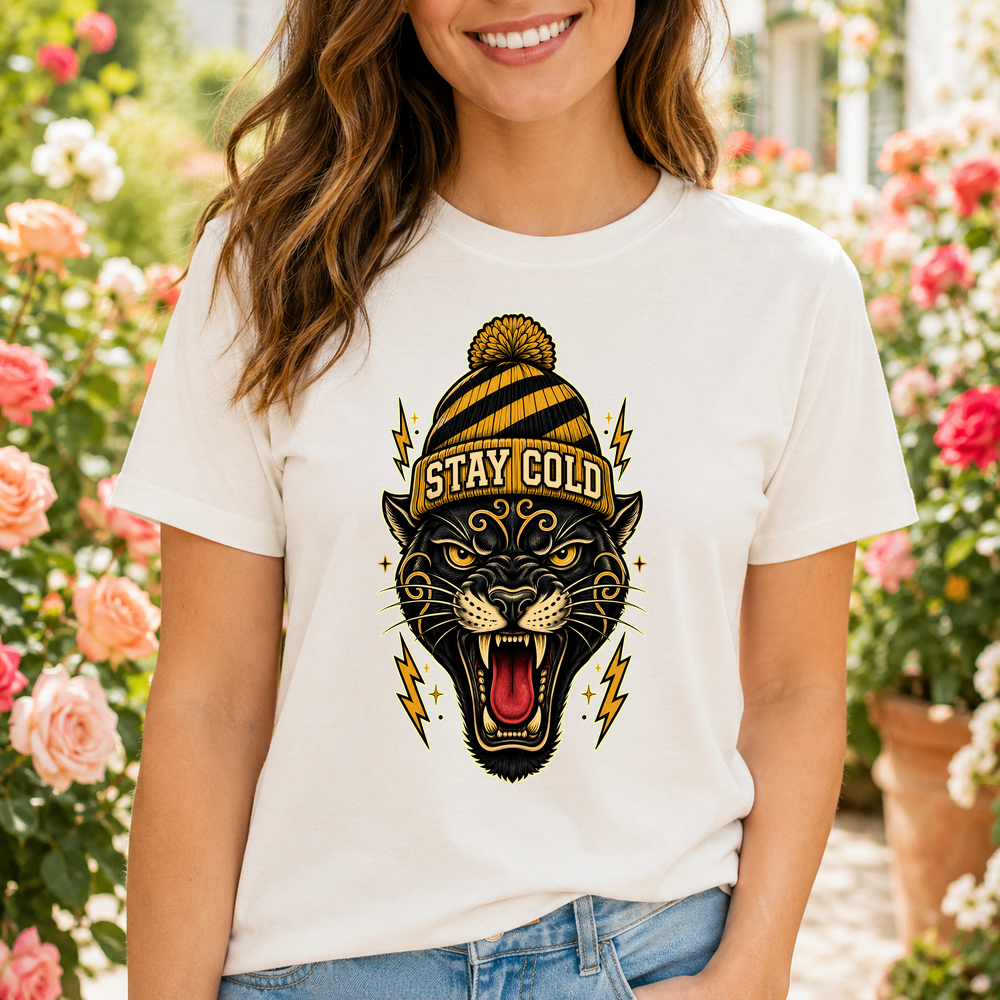 Stay Cold Beanie Panther Tattoo Tshirt