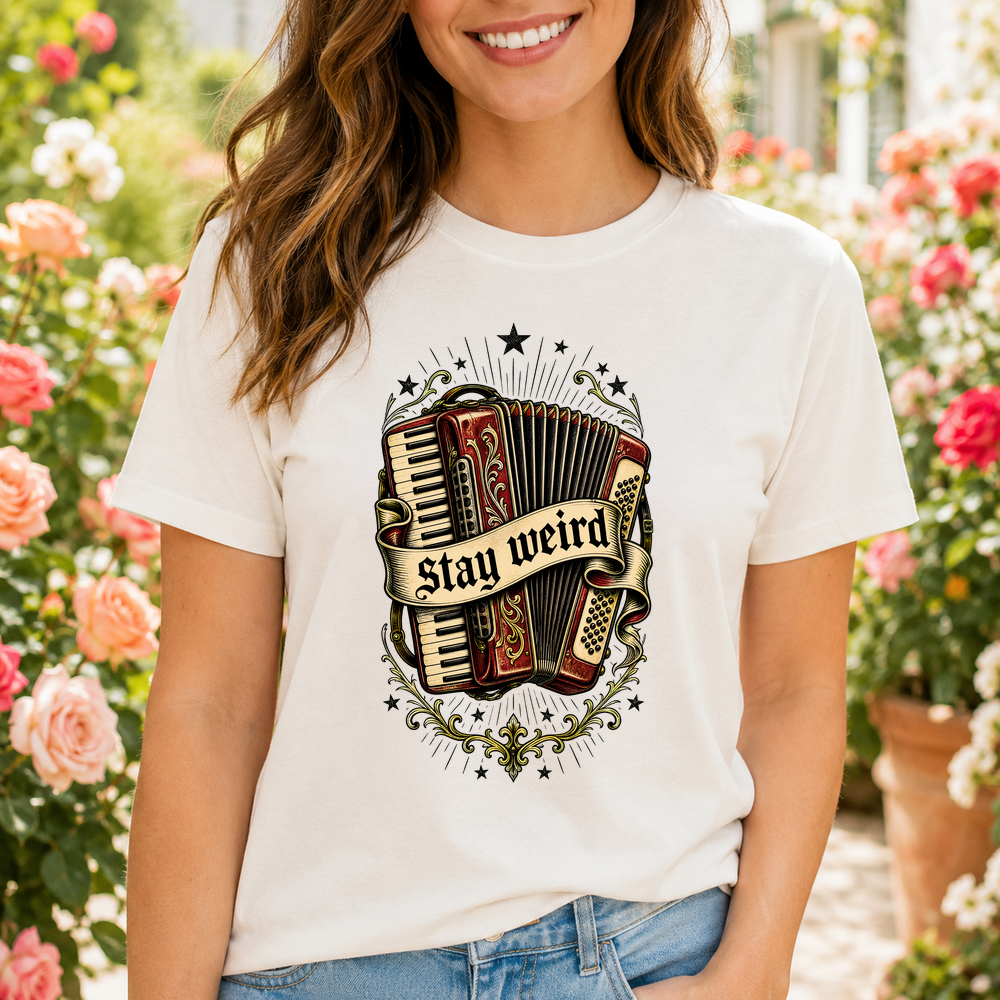 Stay Weird Accordion Banner Tshirt