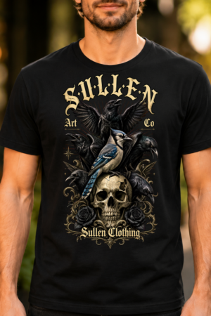 Sullen Art Co Birds Skull Design Tshirt