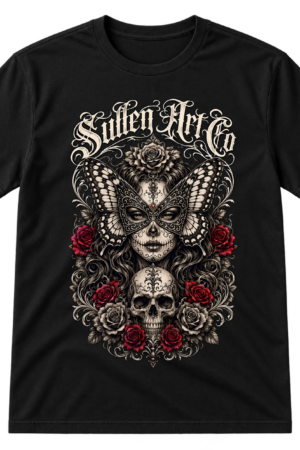 Sullen Art Co Skull Butterfly Woman Tshirt