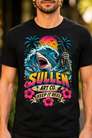 Sullen Art Co Tropical Shark Wave Tshirt