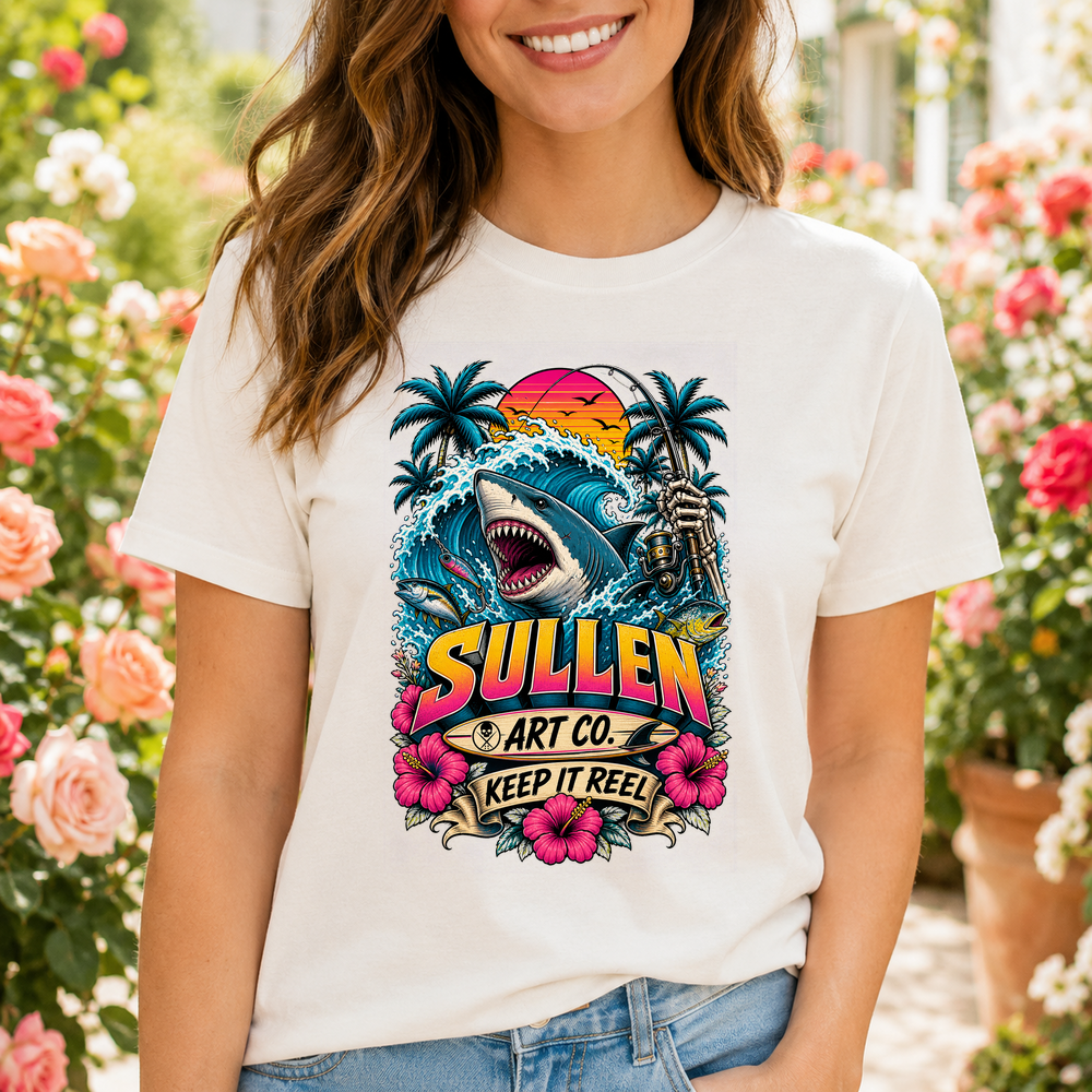Sullen Art Co Tropical Shark Wave Tshirt