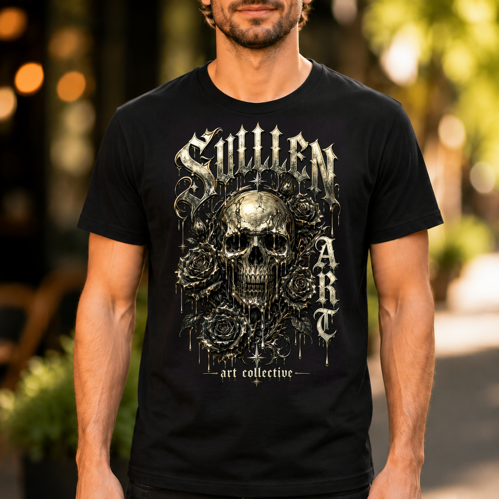 Sullen Art Collective Skull Roses Drip Tshirt